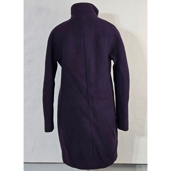 J‎ Crew Cocoon Coat Italian Stadium Cloth Nello Gori Wool Purple Size 0 - Picture 2 of 12